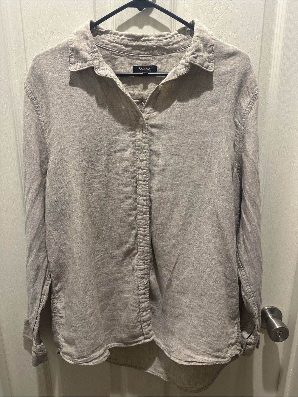 Quince European linen women’s long sleeve top large color flax - Picture 4 of 12